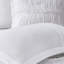 Courtepointe en microfibre à motif de volants 4 pièces blanc très grand / très grand avec coussin décoratif - réversible en mélange de coton, avec volant décoratif