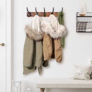 Richmond Solid Wood 5 - Hook Wall Mounted Coat Rack