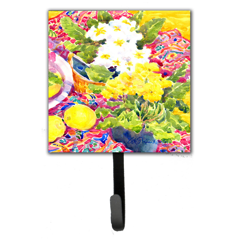 Porte-laisse à fleurs et crochet mural primroses