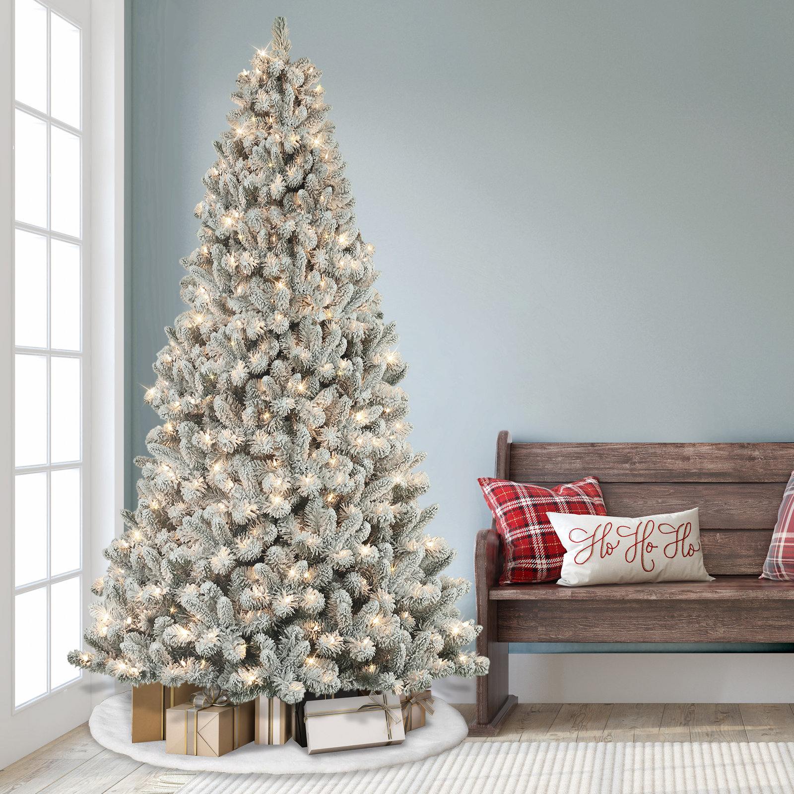 90' Lighted Artificial Pine Christmas Tree