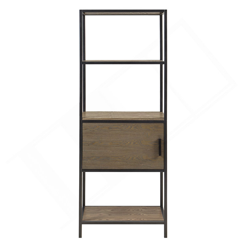 Bibliothèque à 3 tablettes avec armoire de rangement