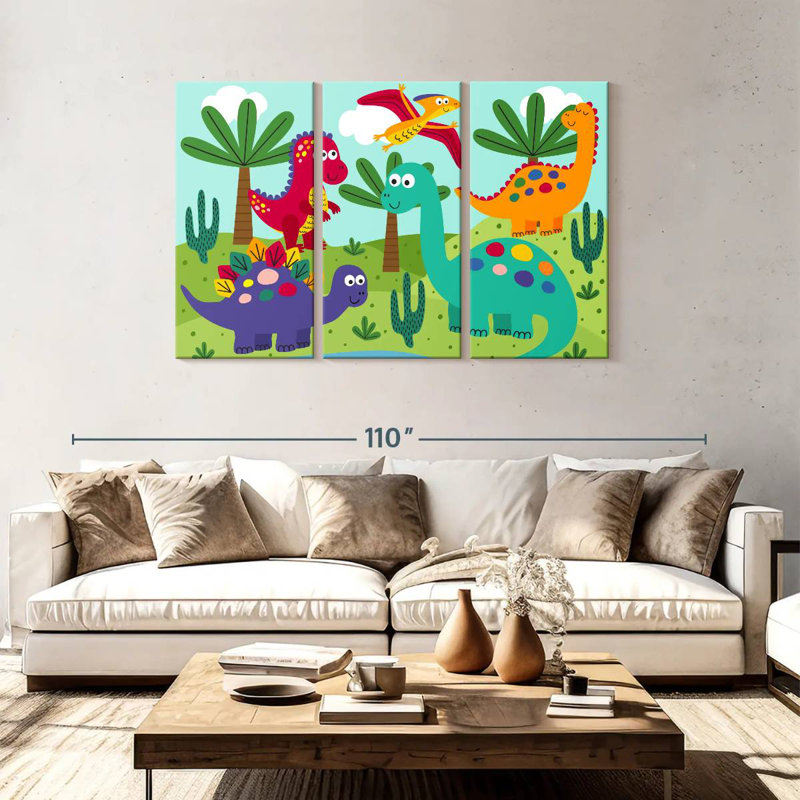 Ashelle Friendly Dinosaurs, 48" H x 74" W