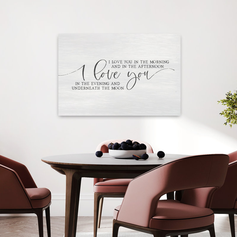 «I Love You», art mural moderne abstrait, 24" H x 36" W