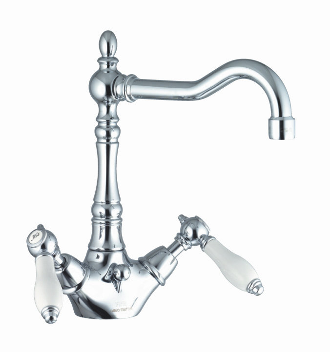 Herend 2-handle Bathroom Faucet, Brushed Nickel, With Swivel Spout
