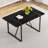 55" Minimalist Retro Rectangular Dining Table with Black Textured MDF Top