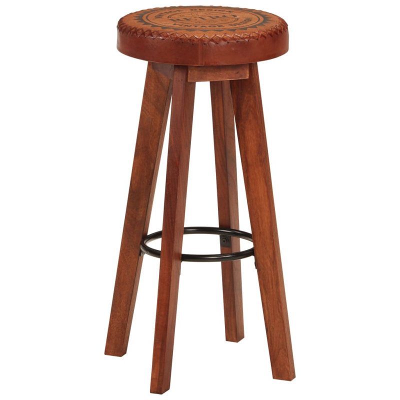 Tabouret de bar Tabouret de bar à hauteur de comptoir pour pub en cuir massif et bois massif