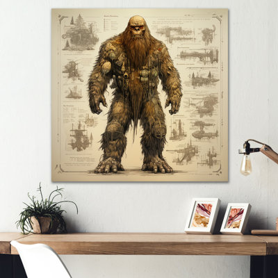«Vintage Bigfoot Blueprint», art mural Bigfoot