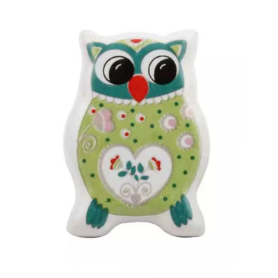 Set of 6 Flat Owl Ceramic Knobs