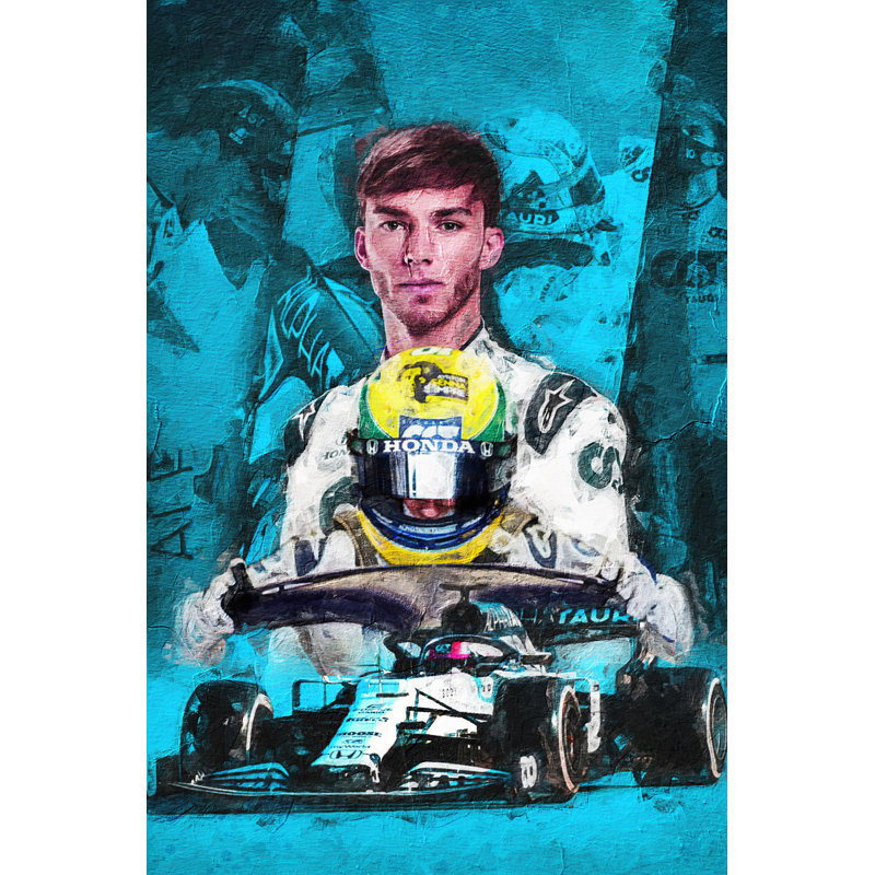 Pierre Gasly 1 Formula One Racing Drivers Collection - Art Prints, Metal, 25.3cm H x 20.2cm W x 0.07cm D