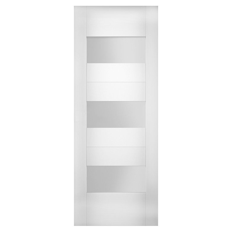 Dalle de porte blanche en verre givré Sete, 32 po x 96 po