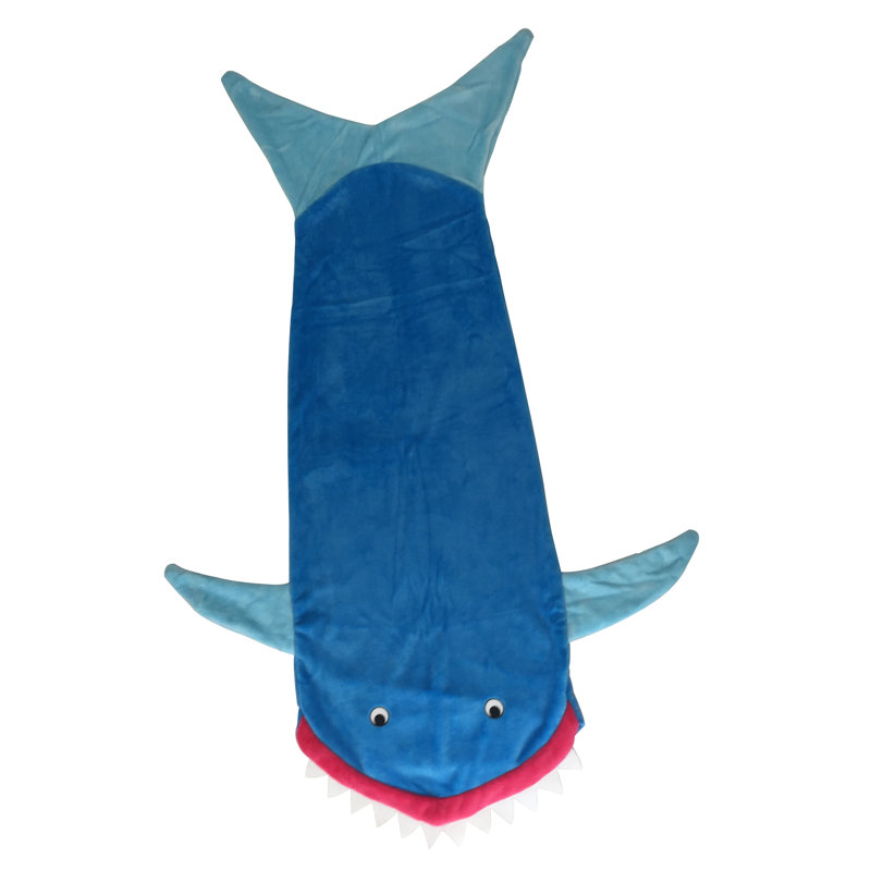 Shark Tails Plain Weave / Muslin Throw Blanket, Blue/Red
