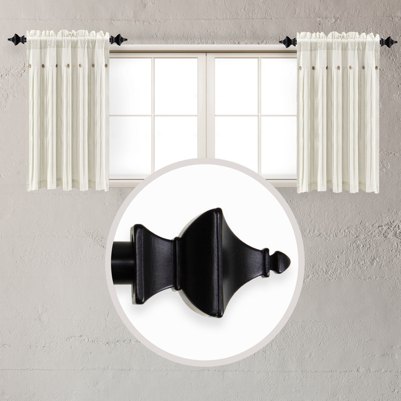 Tringle à rideaux simple ajustable Anite 12 "à 20" 0,63 ", Noir