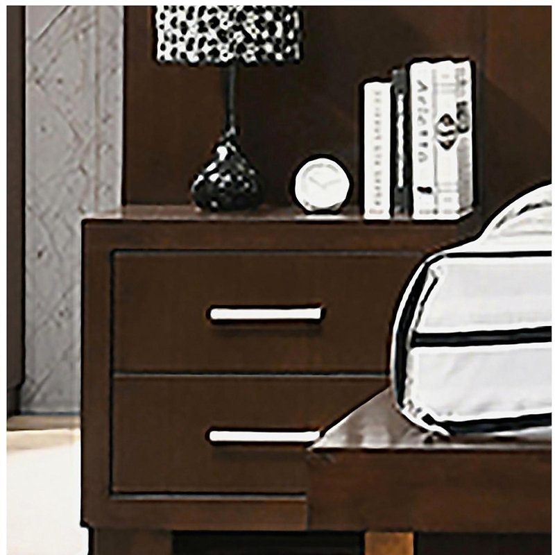Table de chevet 2 tiroirs Polk Cappuccino