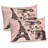 Ambesonne Eiffel Tower Pillow Sham 2 Pack Bakery in Paris Eiffel 36"x20" Pink Dark Brown