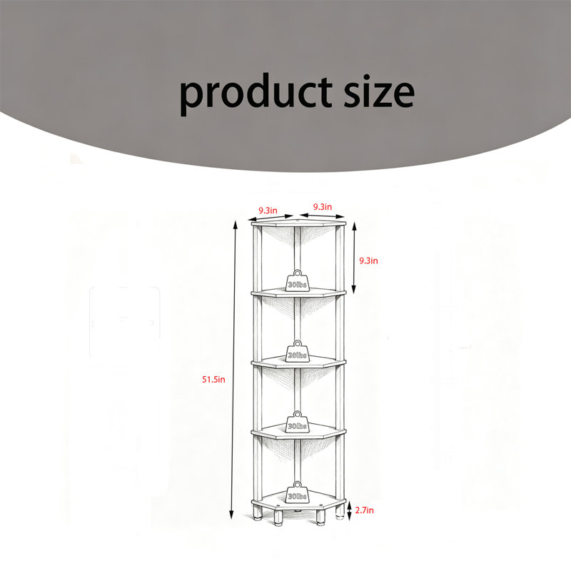 Corner Shelf, the ultimate space saving corner stand - stability, style, and versatility, Natural