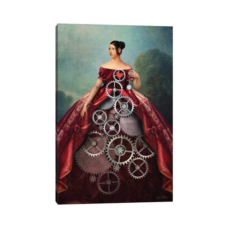 Roue de la fortune par Catrin Welz-Stein - impression d'art graphique, H 26 po x l 18 po x 1,5 po, Toile tendue, Pas de tapis