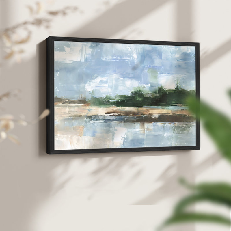 Tropical Shore I -Framed Print - Restickable, 11" H x 14" W, Black