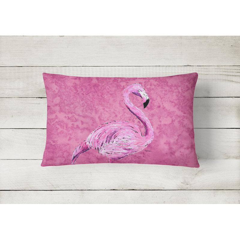Pink Flamingo Rectangular Polyester Outdoor Throw Pillow