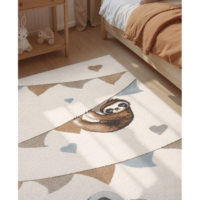 Villeroy & Boch - Boho Kids Rug Walk like an Elephant Rainbow Party, Children's Rug Kids Room, Toddler Rug, Soft Rug Animal Motive, Playroom Rug