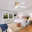 Ventilateur de plafond 52 pouces avec 3 lumières à DEL à intensité variable réversible, silencieux, moteur à courant continu et télécommande intelligente