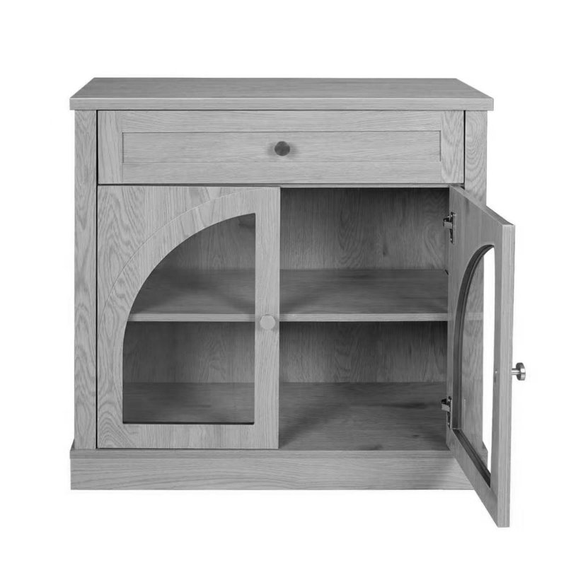 Buffet décoratif 2 portes l 32 po avec 1 tiroir, Gris