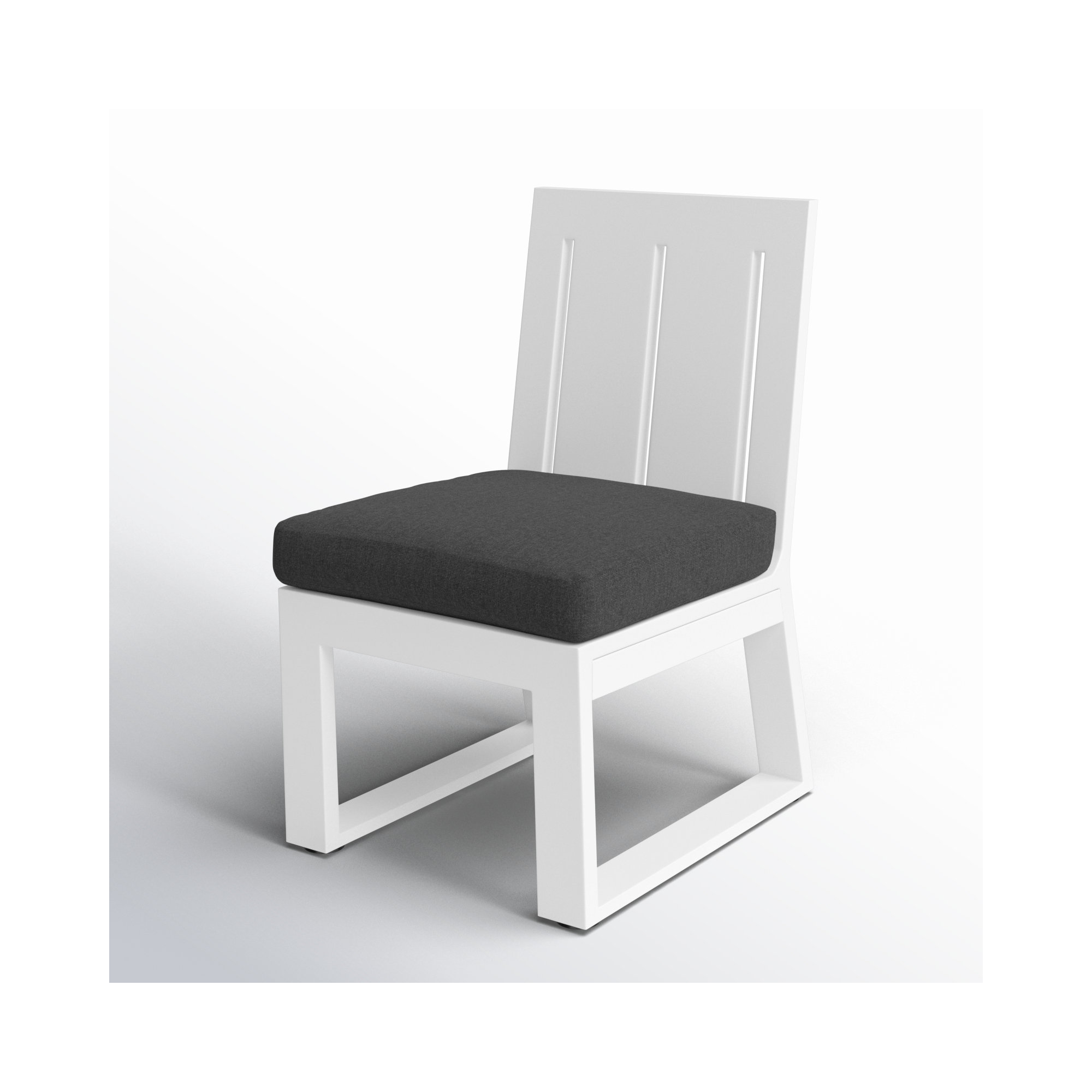 Camela Premium All-Weather Wicker Outdoor Dining Side Chair with Sunbrella® Cushion, Spectrum Carbon Sunbrella® Plainweave