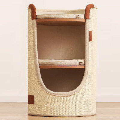 2 Tiers Cat Tree with Condons,Perch,Scratching Posts