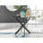 Tierra 4 Seat Small Round Dining Table Set Black Legs and Glass with 4 Modern Fabric Dining Chairs-1804045533