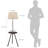 57" Round Sofa Side Table W/ Lamp And Power Station, Elegant Functionality