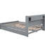Lit plateforme avec rangement à DEL, 2 tiroirs et 1 lit gigogne simple, cadre de lit moderne-360431397