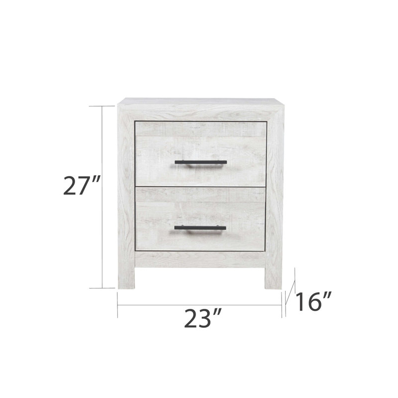 Modern, 2 Nightstand, Natural Rustic Style, Spacious Drawer Storage, Quality Wood Build, 23"Stylish, Bedroom, Finish, Practical 27" 