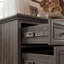 Armoire de chevet élégante avec 5 tiroirs et finition grain de bois Auserine-2024648065