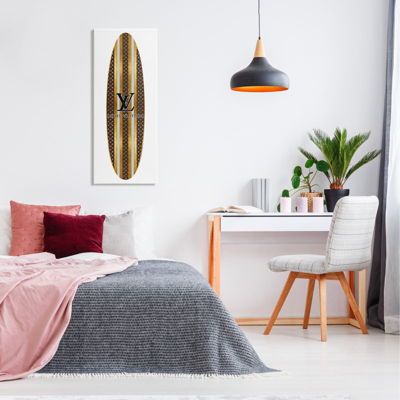 Planche de surf Glam Stripes, Plaque murale, L 17 po x H 17 po