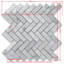 Carreau de mosaïque en marbre à chevrons 12 po x 13 po Bardiglio-79872491