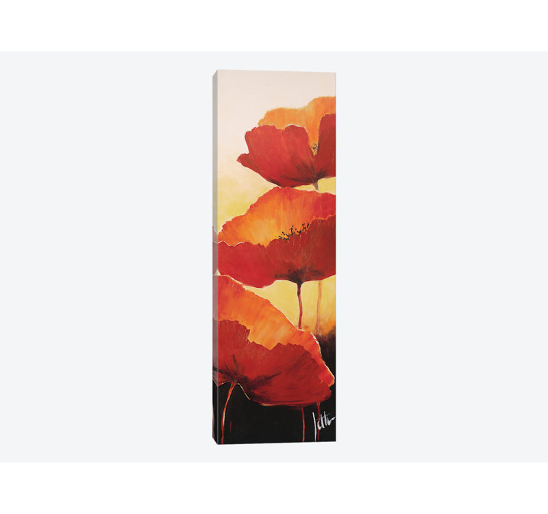 «Three Red Poppies II», impression sur toile, H 72 po x l 24 po x P 1,5 po, Toile tendue