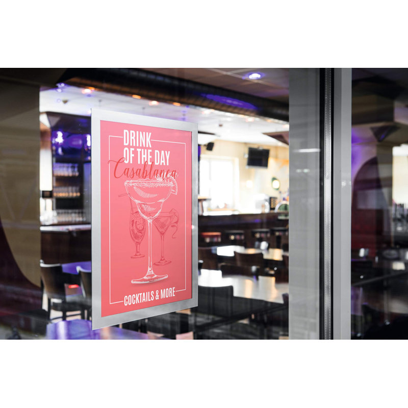 Porte-affiche magnétique durable Duraframe format lettre - argenté, paquet de 2