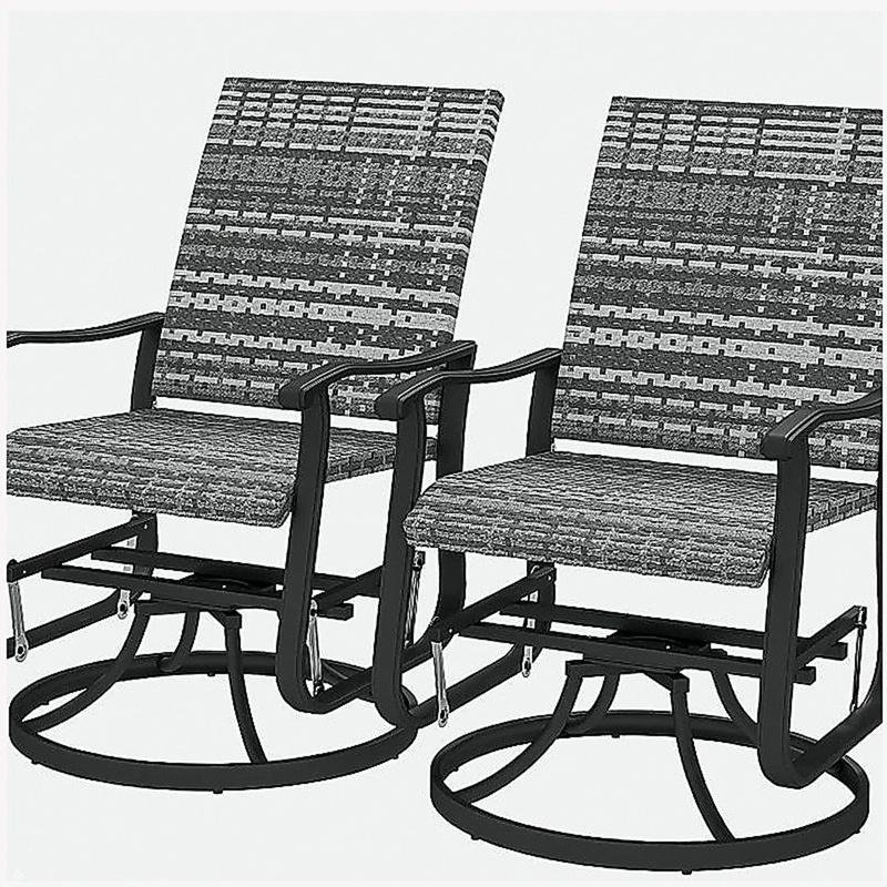 Fauteuil oscillant d'extérieur, ensemble de chaises pivotantes en rotin d'osier, Yellow