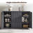 54.7''W Modern Fluted Sideboard Buffet Cabinet  Storage Cabinet with Adjustable Shelves, Credenza Console Table for Dining Room, Living Room, Entryway-14616921-25929584