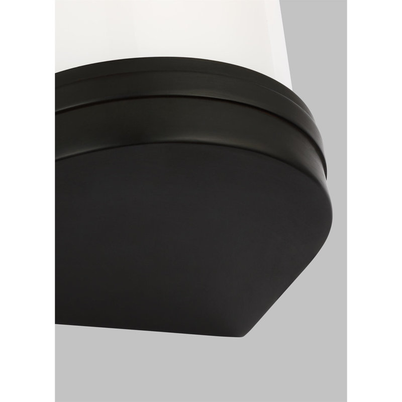 Aged Iron Cylinder Bathroom Vanity Light with Etched Glass