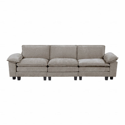 Canapé de style moderne moelleux et moelleux en tissu d'ameublement en tissu d'ameublement en chenille de style contemporain 1 pièce Contreplaqué durable