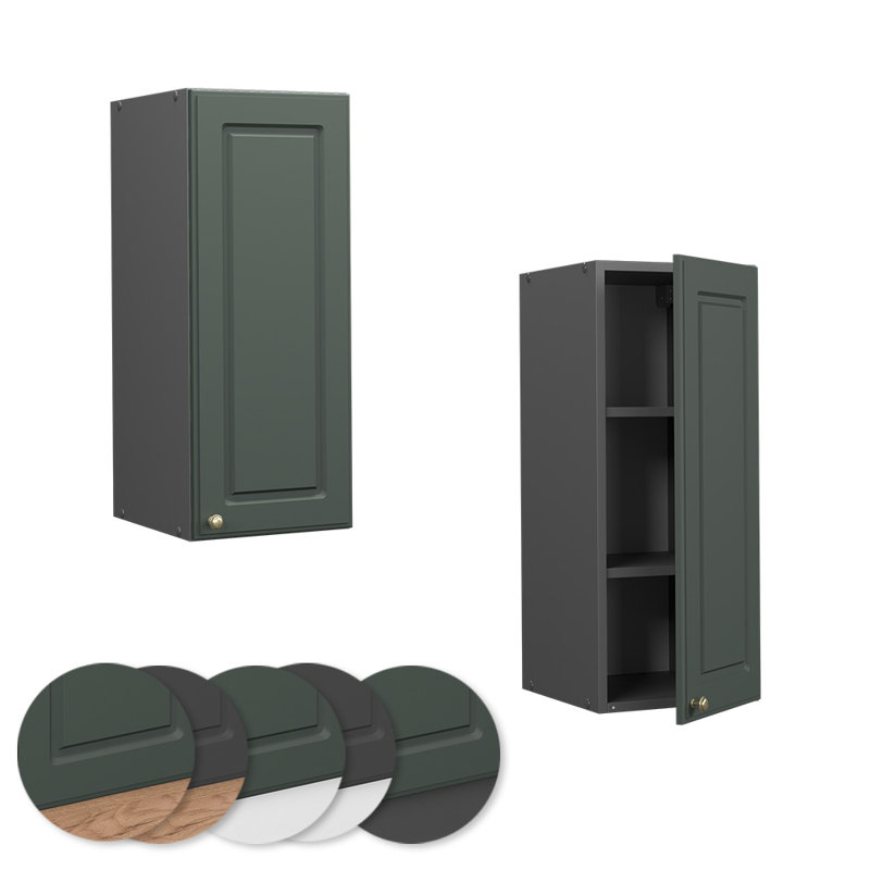 Fame 324 + front green gold country house_30 x 72 x 34.1, Green/White