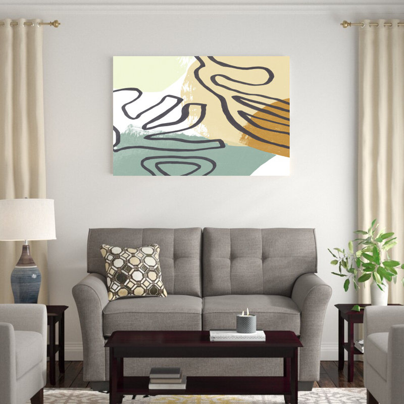 " Midcentury Modern Coral II " by June Erica Vess Painting Print, 32" H x 48" W