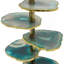 P 15 x 29,5 po Verdant Agate-Slice Lampe de table avec base en marbre