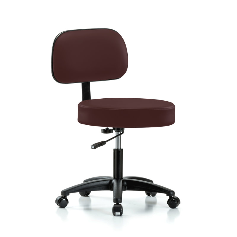 Tabouret réglable en hauteur avec dossier Lippencott PERCH Walter | Hauteur du bureau: 18,5 à 24 po, Vinyl Orange Kist