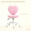 Chaise de bureau rose en forme de cœur, chaise pivotante réglable pour chambre à coucher et coiffeuse, style mignon et confortable