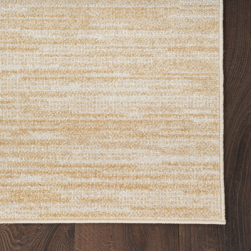 Tapis intérieur / extérieur en polypropylène tissé à la machine Balaton crème / ivoire, Rectangle 3 pi x 5 pi