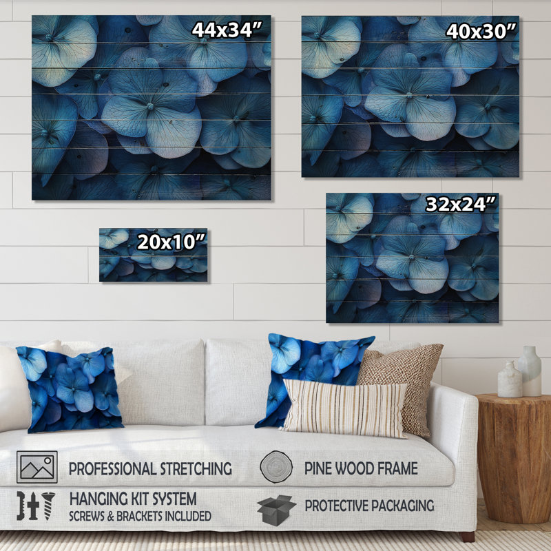 Blue Ocean Petals, H 30 po x l 40 po x P 0,78 po