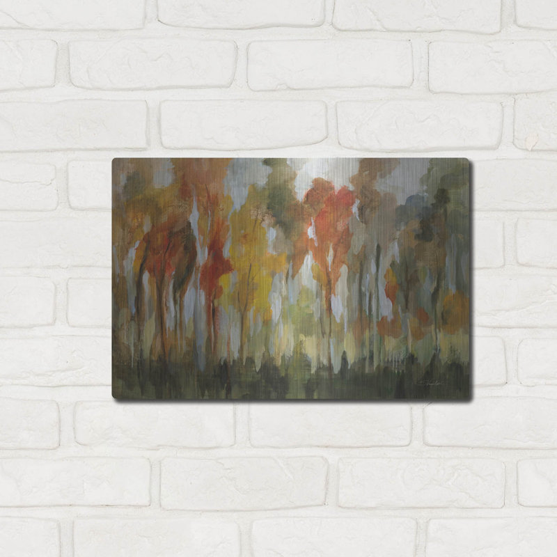 Art mural en métal luxueux «Enchanted Forest» par Silvia Vassileva, 16 po x 12 po