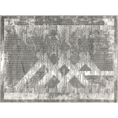Tapis à chevrons gris