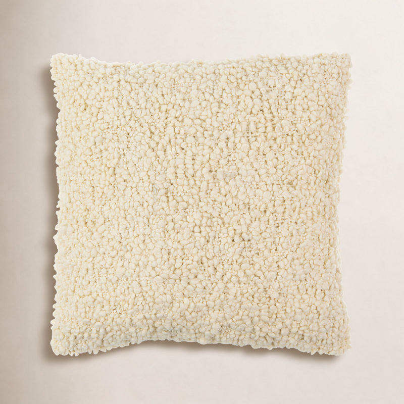 Anella Polyester Throw Square Pillow Cover, H 18 po x l 18 po, Beige, Housse de coussin seulement - sans coussin